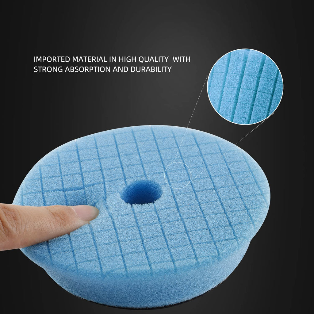 SPTA Drill polishing kit, 11Pcs 3-Inch Buffing Polishing Pads, Car Foam Drill Buffing Pad, Polishing Pads Kit, Car Buffer Polisher Kit Drill Buffing Kit for Car Polishing, Waxing, Sealing Glaze