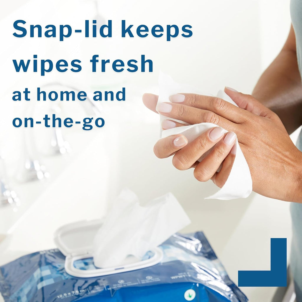 McKesson Washcloth Wipes for Adults, Scented (6 Pack, 576 Washcloths) Disposable Wash Cloths for Body - No-Rinse Formula with Snap Lid - Good for Incontinence and Elderly - 96 Wipes Per Pack