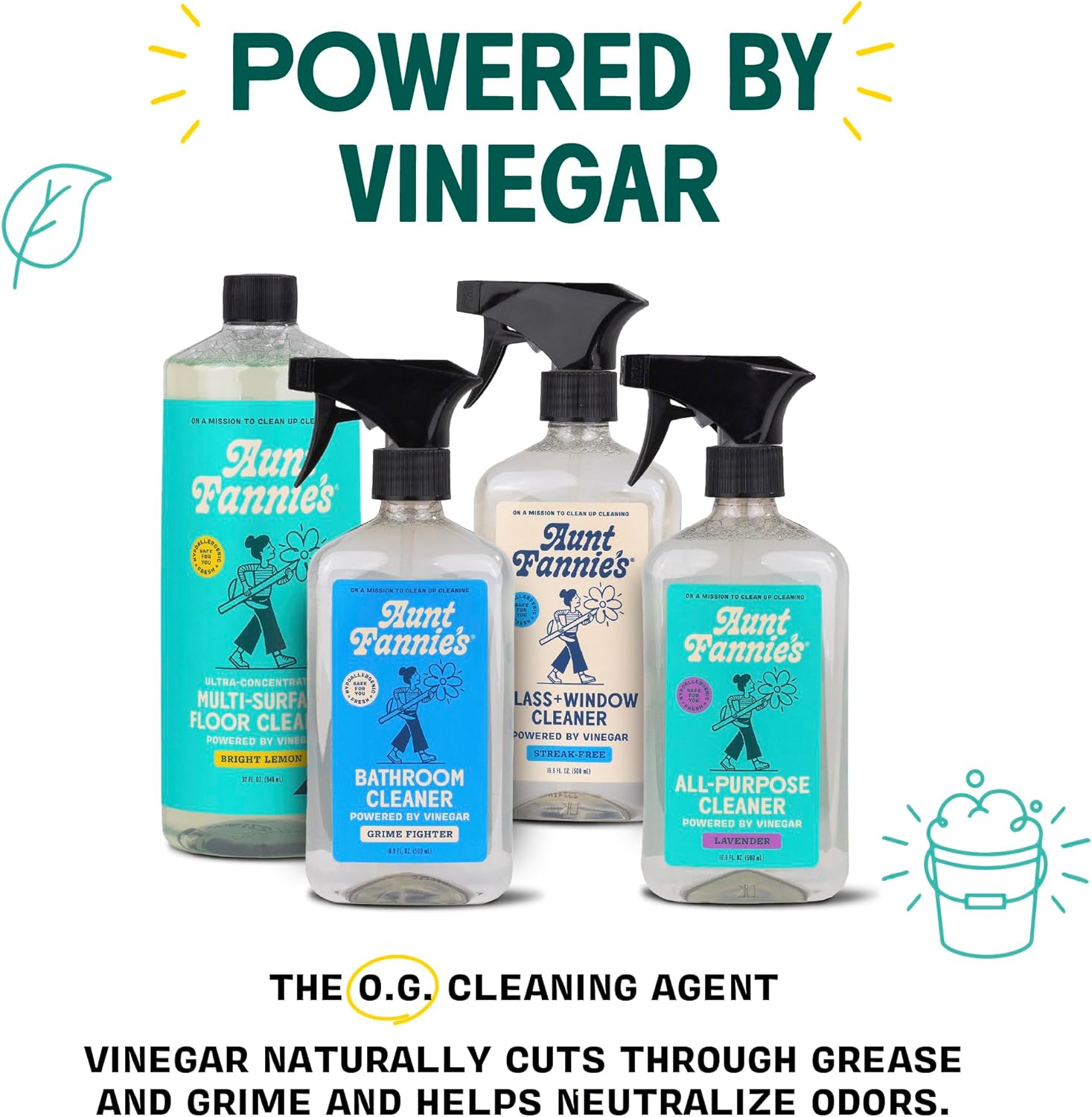 Aunt Fannie's Ultra Concentrated Floor Cleaner Vinegar Wash, Multi-Surface Solution For Mopping, Makes 16 Gallons, Lavender Scent, 32 oz. (Pack of 3)
