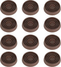 Furniture Coasters, 1.5X1.5 Rubber Caster Cups Non Slip Furniture Pads Non Skid Furnitures Grippers Anti Slide Floor Protector for Bed Couch Table Chair Stoppers (Brown, 12 Pack)