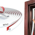 Black Rubber Weather Stripping Door Seal Strip, D Shape Door Rubber Weather Seal Strip, Self-Adhesive Door Weatherstripping Soundproofing Door Seal Strip for Windows (33 feet, White),(pundin-1)