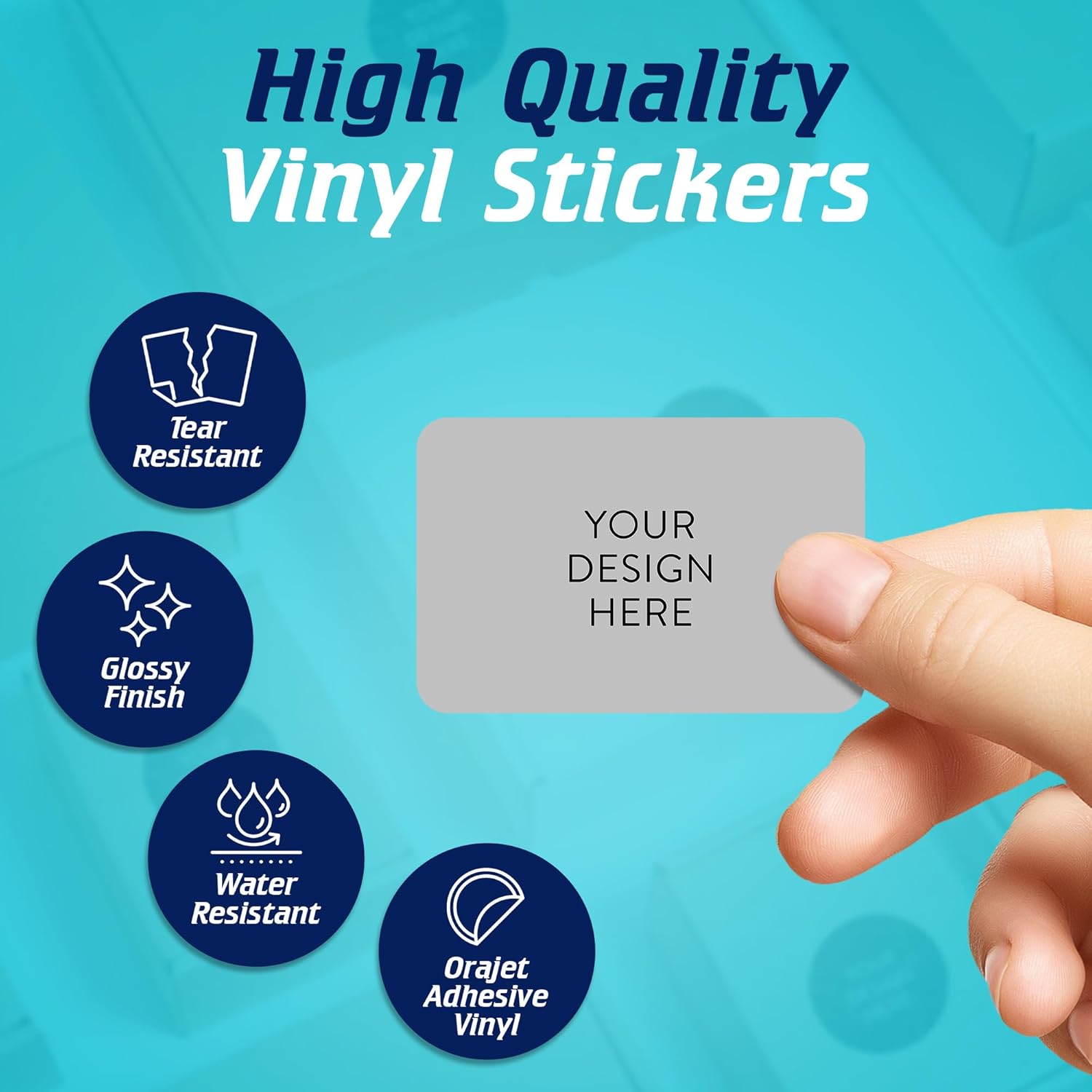 100 Custom Vinyl Stickers - Upload Your own Image, Text, Design, Logo - Personalized Logo Labels for Handmade, Packaging, Bottle, Jars, Candle, Brand Stickers (Gray, 4x2)