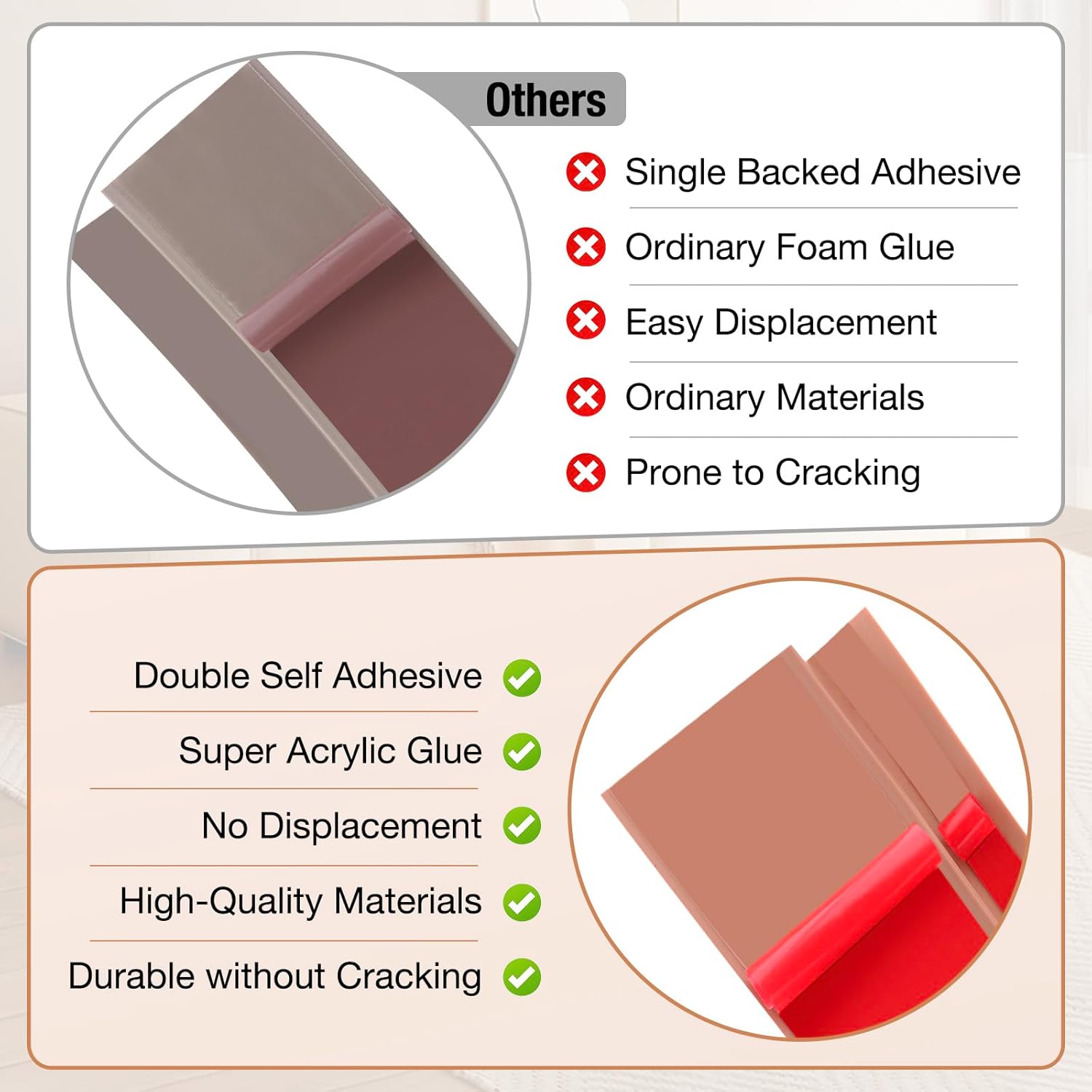 Floor Transition Strip Self Adhesive Vinyl Door Threshold for Doorways Carpet Edging Trim Overlap Edge Reducer for Laminate Floor, Carpet, Tile (Light Brown Wood Grain, 1/5" to 2/5", 3.3Ft)