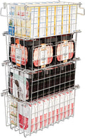 Freezer Organizer Bins - Fit 10 to 20 Cu.FT Deep Freezer, Stackable Chest Freezer Organizer Sort Frozen Food and Easily Get with Handle, 4 Pack Chest Freezer Bins