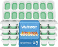 Ice Cube Tray 5 Pack, 60 Cubes (14 per Tray) Silicone Ice Cube Trays with Spill-Resistant Lids, BPA-Free & Easy-Release Ice Trays for Freezer, Stackable Dishwasher Safe for Cocktails,Coffee,and Drinks