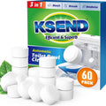 Toilet Bowl Cleaner Tablets - 60 PCS Automatic Bleach Toilet Cleaner Tablets, Slow-Releasing Deodorizing & Descaling, Powerful Bathroom Tank Cleaner