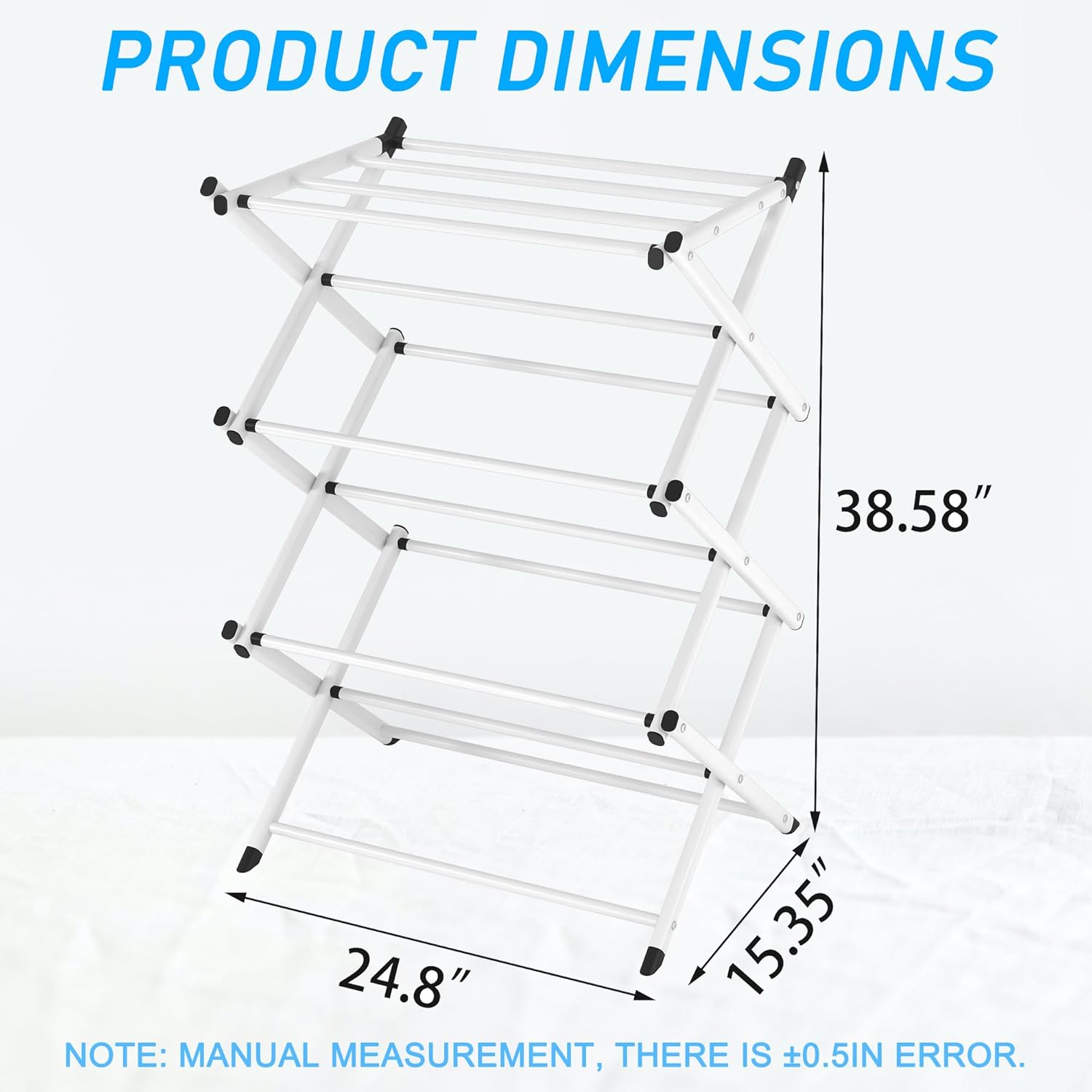 Household Indoor Folding Clothes Drying Rack, Dry Laundry and Hang Clothes,Towel Rack for Storage (White)
