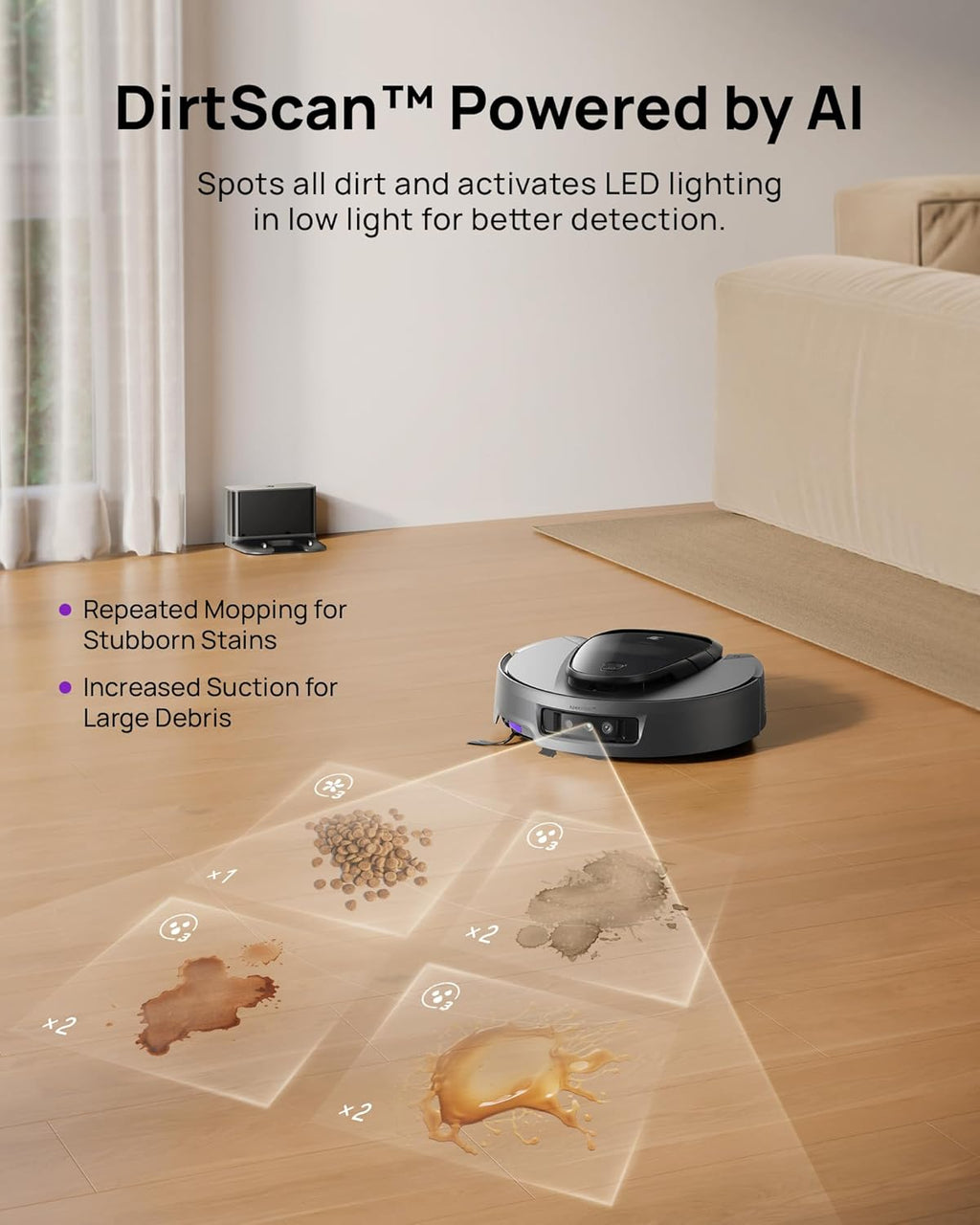 3i G10+ Robot Vacuum and Mop Combo, 18,000 Pa Suction, 60-Day Hands-Free Cleaning with Quiet Debris Compression, Smart LiDAR Navigation, Auto Extension Along Edges, Ideal for Hard Floors & Carpets