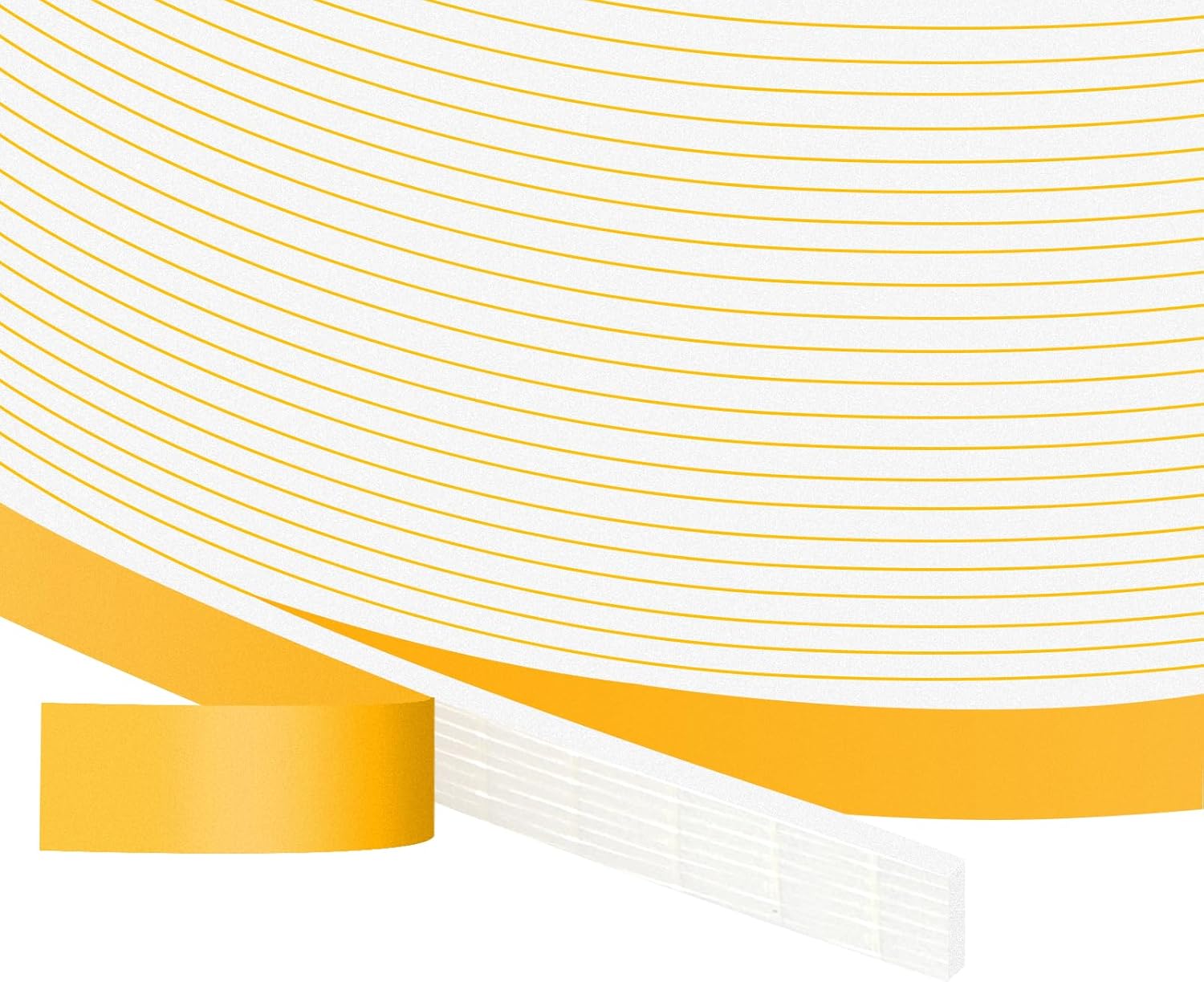 White Strong Adhesive Weather Stripping, Door Insulation Weather Strip，Door Seal Strip, Soundproof Weatherproof Weather Tape for Doors and Windows(1/4 in x 1/16 in x 66Ft)