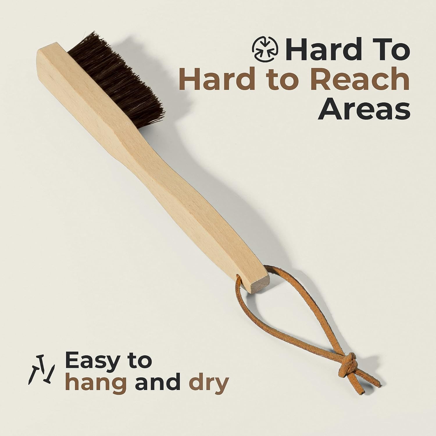 Premium Stain Removal Brush - Small Wood Stain Remover for Scrubbing Stains from Furniture, Fabric, Leather - Soft Bristle Cleaning Brush - Easy Grip Handle - Portable Clothing Stain Remover Brush
