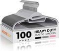 HOUSE DAY Heavy Duty Plastic Hangers 100 Pack, Grey Slim Clothes Hangers Space Saving, Durable S-Shaped Non Slip Coat Hangers with Rubber Pads, 360° Swivel Hook, Ideal for for Shirt, Suit, Pant, Skirt