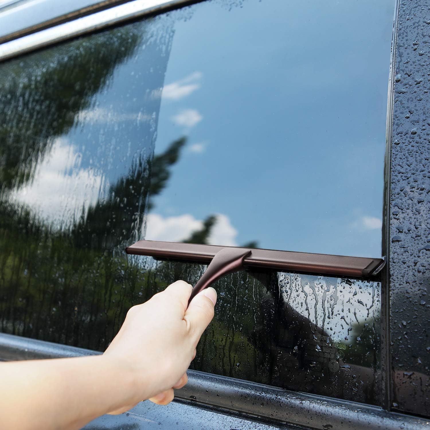 Hiware All-Purpose Shower Squeegee for Shower Doors, Bathroom, Window and Car Glass - Bronze, Stainless Steel, 14 Inches