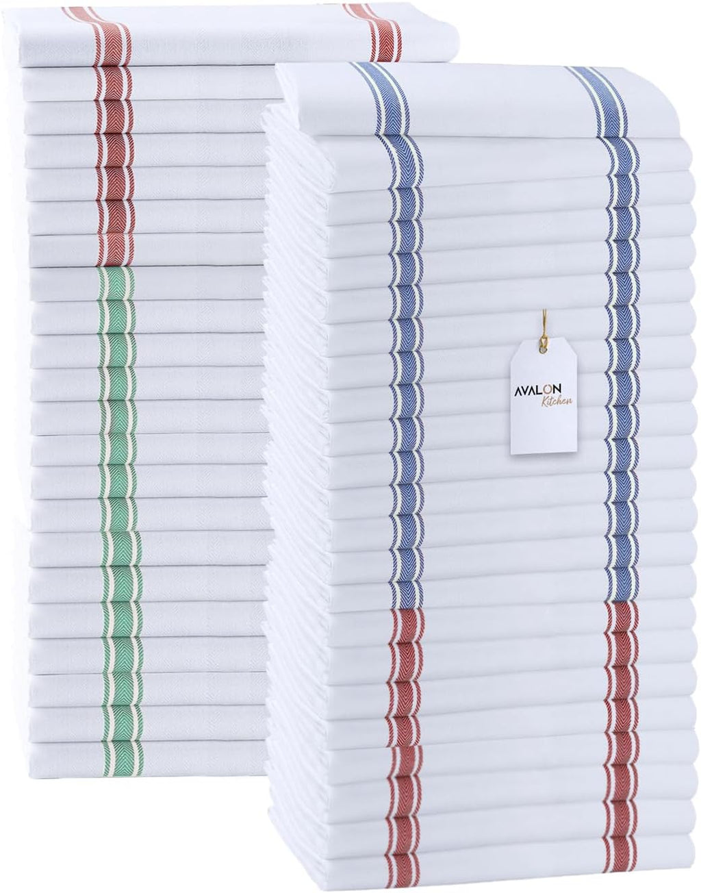 Dish Towels Set (Value Pack of 45) Size 15x25 Inch, 100% Cotton Soft & Absorbent Linen Kitchen Towels, Tea Towels, Reusable Cleaning Cloths for Household Cleaning (Multi)
