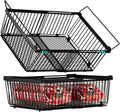 Large Freezer Organizer Bins，Upgraded Bottom Leak-Proof net，Fit 10 to 20 Cu Ft Chest Freezer，2 Pack， Expandable Stackable Chest Freezer Containers with Handle(Black-2Pack)
