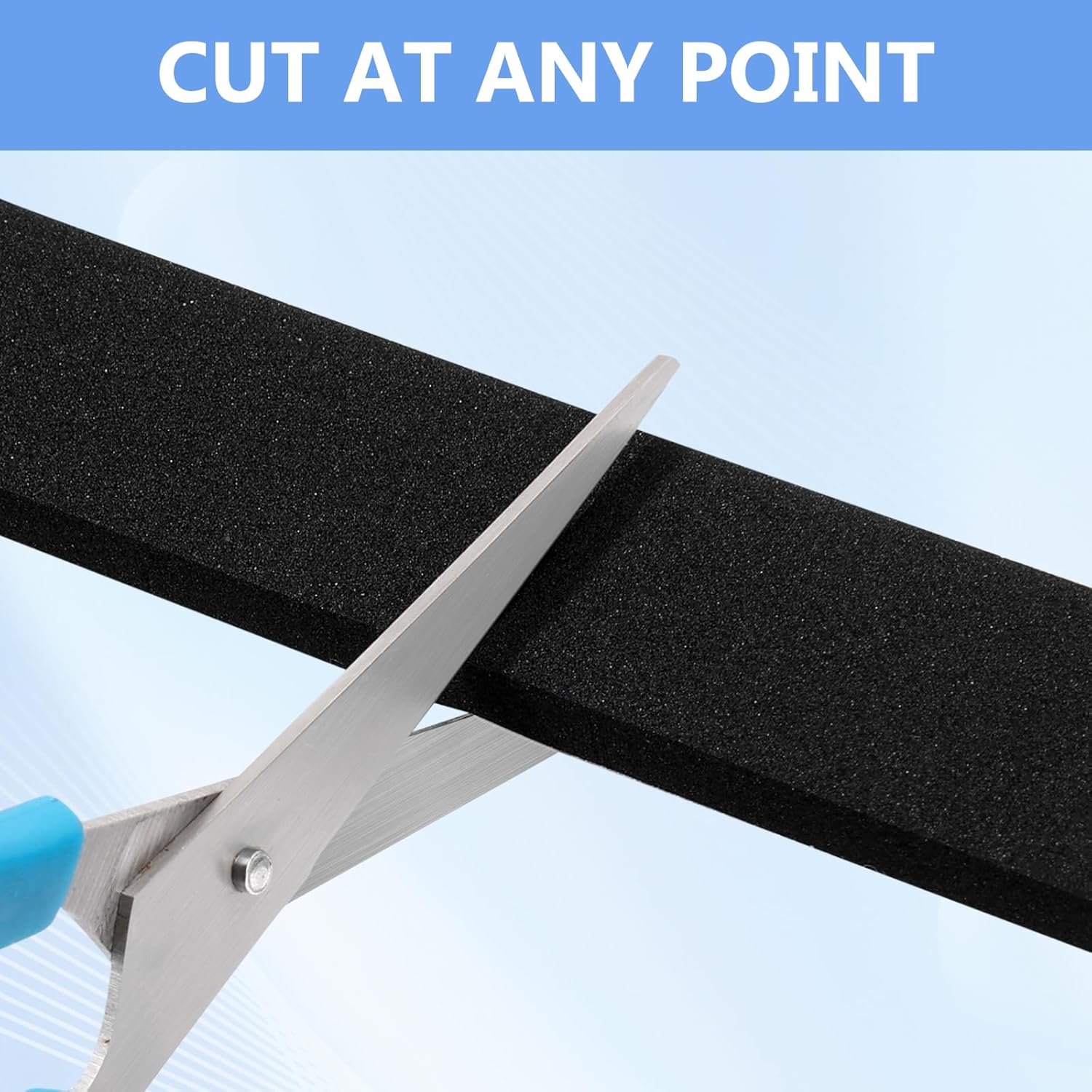 Weather Stripping Door Seal Strip- 2 Inch X 1/4 Inch X 16Feet, Strong Adhesive, Lightproof, Soundproof, Weatherproof Foam Tape Insulation for Sliding Door, Front Door Frame, Windows- Black