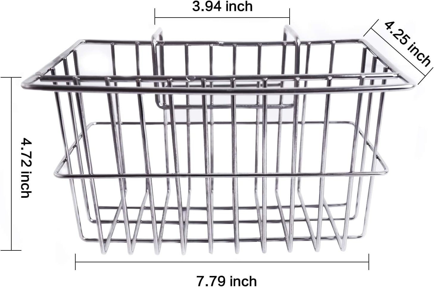 Kitchen Sponge Holder, Dish Brush Holder, Slim Sink Organization/Draining Basket/Liquid Drainer/Water Trough Rack, Kitchen Essential Tools, 304-Stainless Steel (Silver)