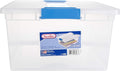 Sterilite Deep Clip Box, Stackable Small Storage Bin with Latching Lid, Plastic Container to Organize Paper, Office, Home, Clear Base and Lid, 1-Pack