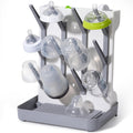 Space Saving Vertical Bottle Drying Rack, Large Countertop Baby Bottle Drying Rack Holder for Baby Bottles and Pump Parts, Gray