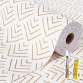 Shelf Liner for Kitchen Cabinets Non Adhesive Drawer Liner Non-Slip Thickened Shelf Liner Paper Strong Easy to Clean for Tool Box Refrigerator with Knife and Tape Measure, Gold Arrow, 23.6in x 39.37FT