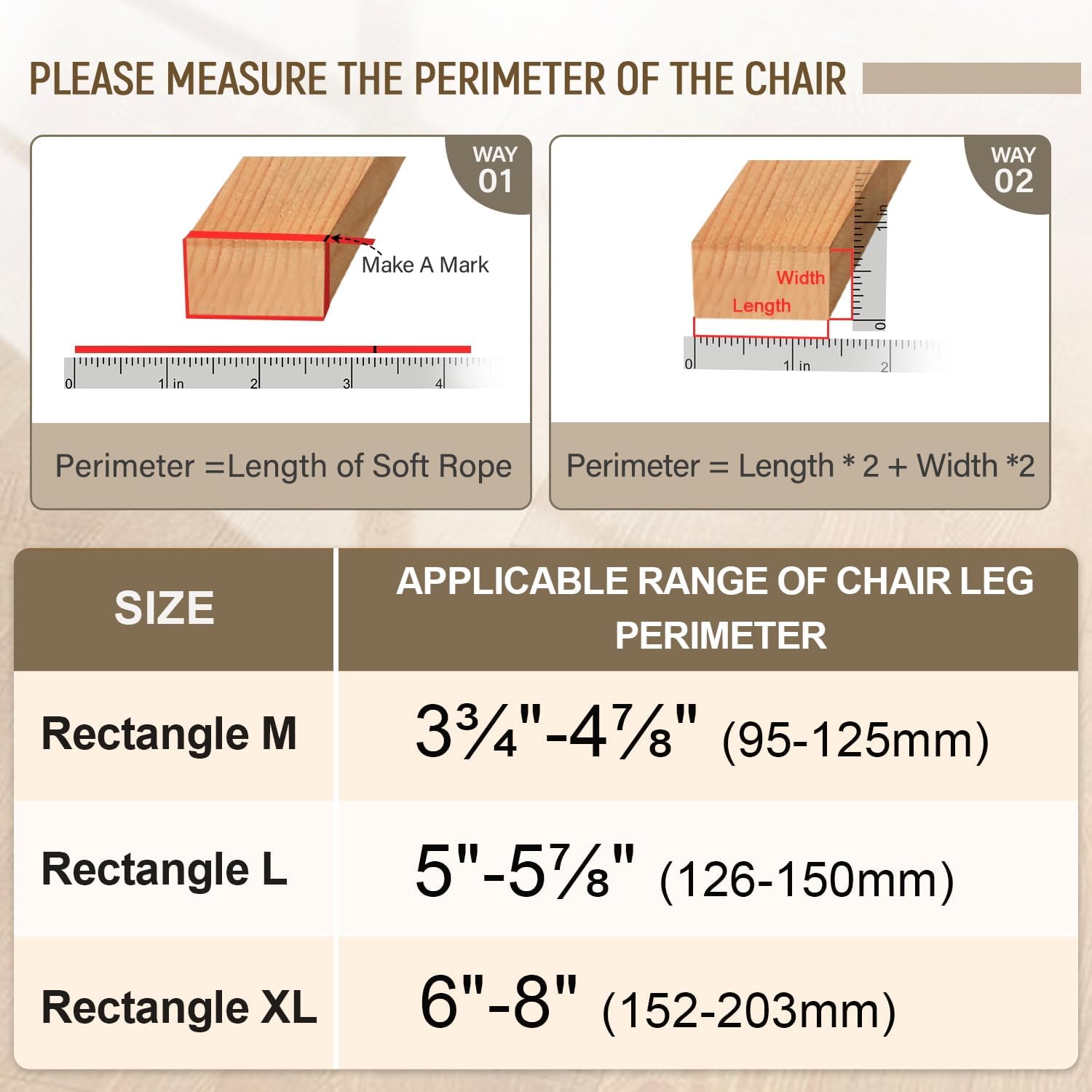 BUMACO Chair Leg Floor Protectors Rectangle Chair Leg Protectors for Hardwood Floors Silicone Pads Covers to Protect Floors(Clear-40 Pcs, Rectangle XL Fit (Perimeter: 6"~8")