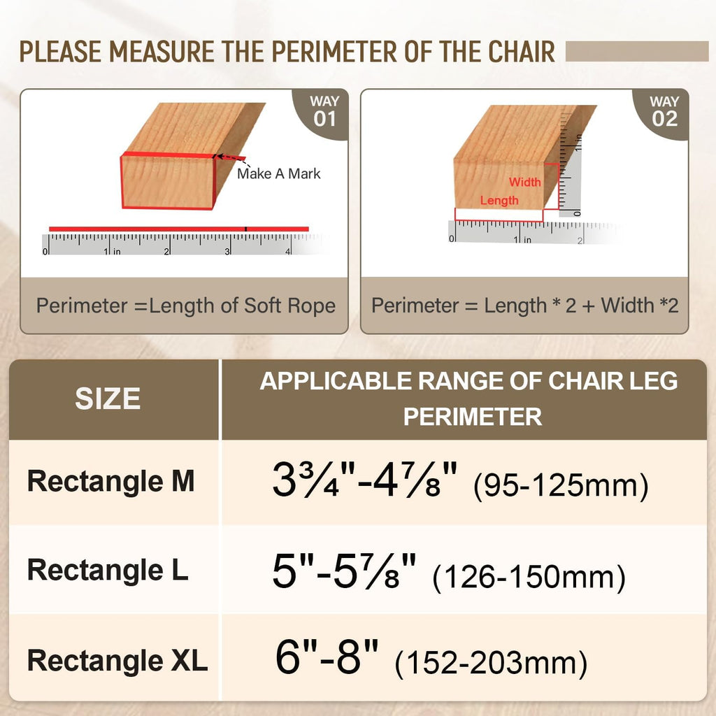 BUMACO Chair Leg Floor Protectors Rectangle Chair Leg Protectors for Hardwood Floors Silicone Pads Covers to Protect Floors(Clear-20 Pcs, Rectangle L Fit (Perimeter: 5"~5-7/8")