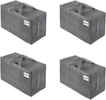VENO 4 Pack Moving and Storage Bags, Heavy Duty, Alternative to Moving Boxes, Large Packing Totes Supplies for College Dorm Room with Zipper for Clothes, Wide Open Design (Dark Gray, 4 Pack)