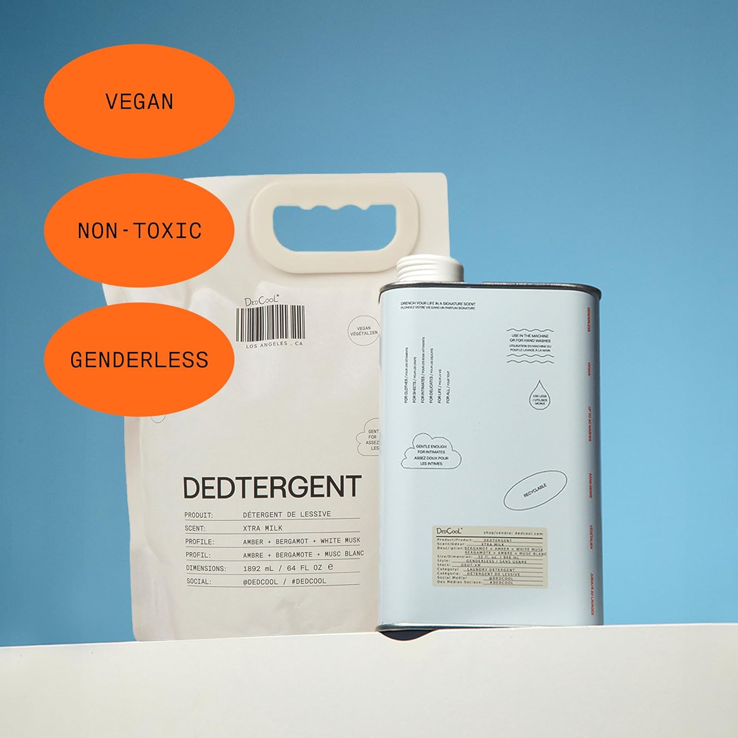 DedCool Liquid Laundry Dedtergent | Milk | Luxurious Fragrance Detergent | Removes Stains | Infused with Natural Essential Oils | Non-Toxic | 120 Washes | 64 fl oz