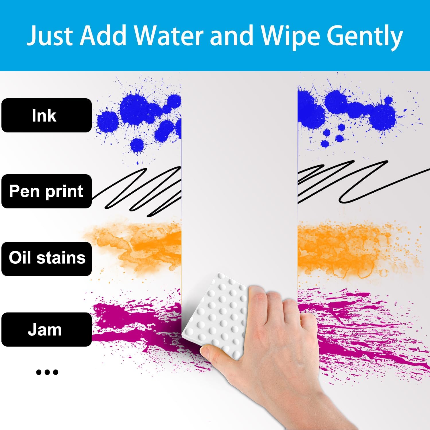 Magic Cleaning Erasers, Kitchen Sponge 10 Pack 2X Density Melamine Sponge Foam Pads, Multi-Functional Car Cleaning Supplies Cleaner for Kitchen, Bathroom, Shower, Window, Wall Cleaner