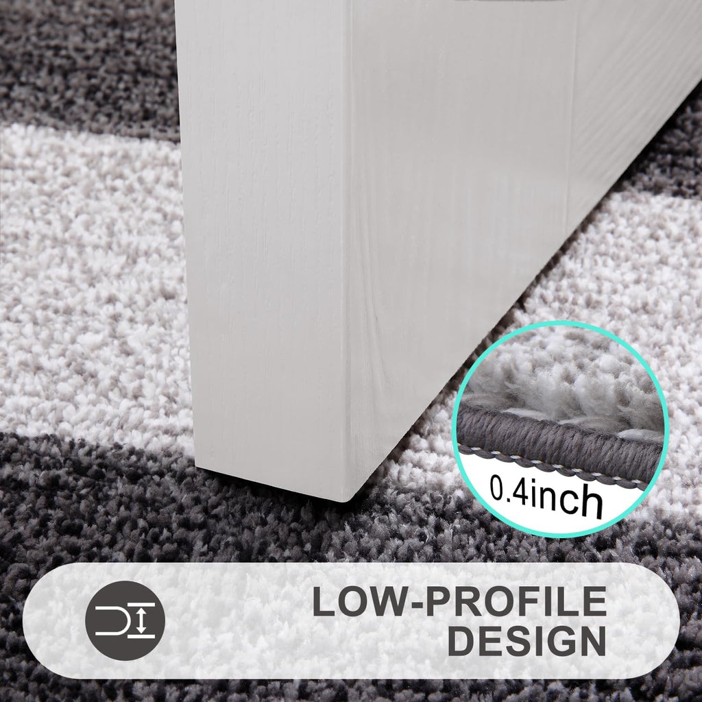 Kitinjoy Indoor Outdoor Door Mat, 59x24 Non-Slip Absorbent Dirt Trapper, Low-Profile Washable Inside Entrance Front Floor Mat, Sturdy Soft Entry Doormats for Entryway, Grey