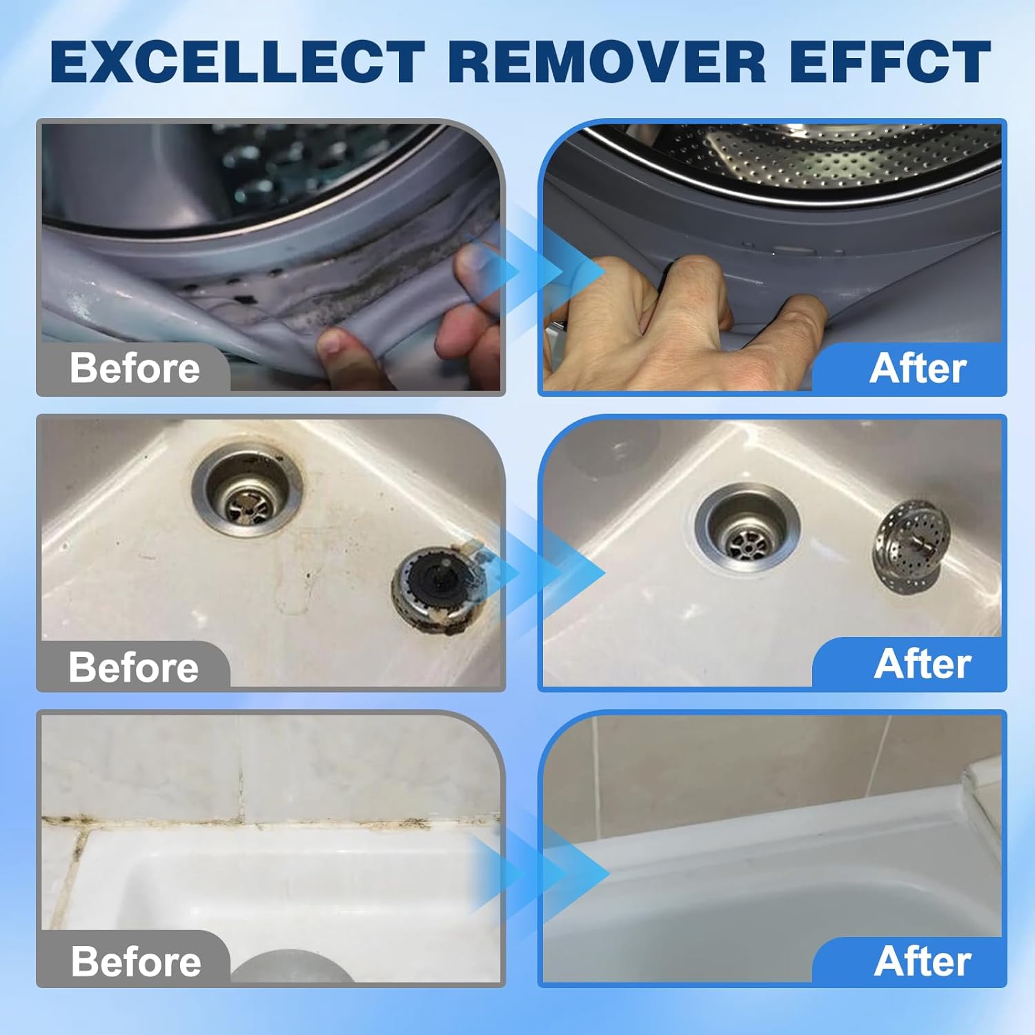 Home Stain Cleaner Gel, Washing Machine Cleaner with Brush, Deep Cleaning All-Purpose Gel for Washing Machine, Refrigerator Strips, Household Shower, Kitchen Sinks, Walls, Tiles, Bathrooms (100 ML)