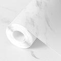 Shelf Liners 10 in x 20 ft EVA Drawer Mats, Non-Adhesive Cupboard Protector, Kitchen Cabinet Lining Fridge Liner (White Marble Stripe, 25.4x610cm)