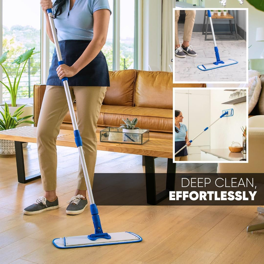 Bulk 18" Microfiber Wet Mop Pads Wholesale - Case Quantity (108 Count) | Use with Any Fastener Style Mop Frame | Machine Washable