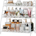 3-Tier Large Size Storage Rack,Counter Organiztion for Bathroom Countertop Organizer Shelf for Spice Racks for Kitchen/Sink/Bedroom/Living room/Office/Plant Rack with Two Metal Baskets