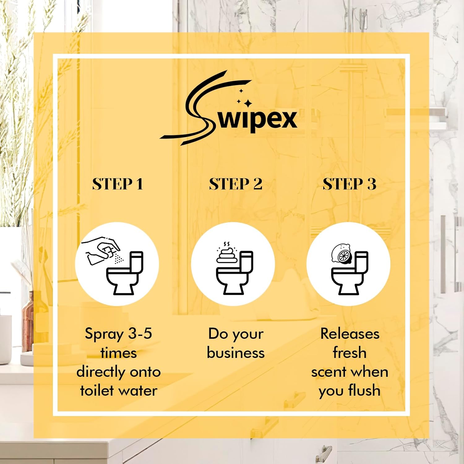 Toilet Spray for Poop Lemon, 100% Natural Plant Essential Oil, Bathroom Spray Odor Eliminator, 2 Pack