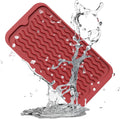 ZLR Silicone Dish Drying Mat for Kitchen Counter, Eco-Friendly Fast Dry Dish Mat, Easy Clean Multi Usage Drying Matt, Heat Resistant Trivet, 6" x 12" Extra Small, Lave Red