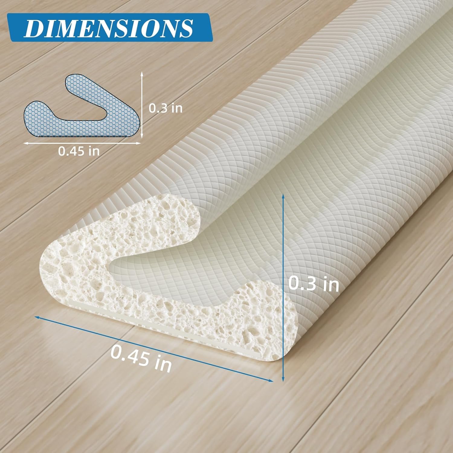 V-Shaped Weather Stripping Door Seal, 19.7FT Draft Stopper for Doors/Windows, Gaps, Dustproof, Soundproof & Thermal Insulating, Noise-Reducing, Light-Blocking Door Gap Filler