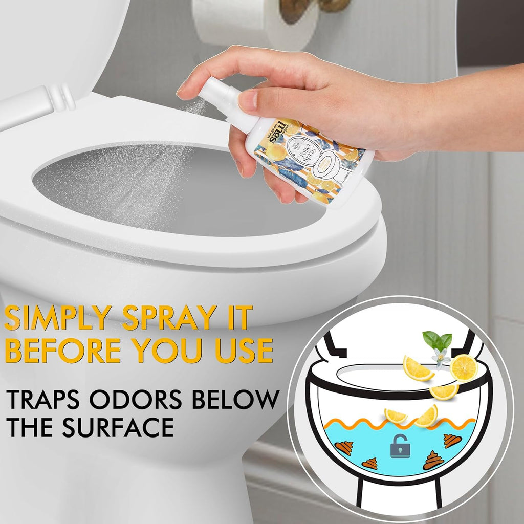 Toilet Spray for Poop, Fresh Citrus, Bathroom Spray Odor Eliminator, 2Fl Oz 2 Pack