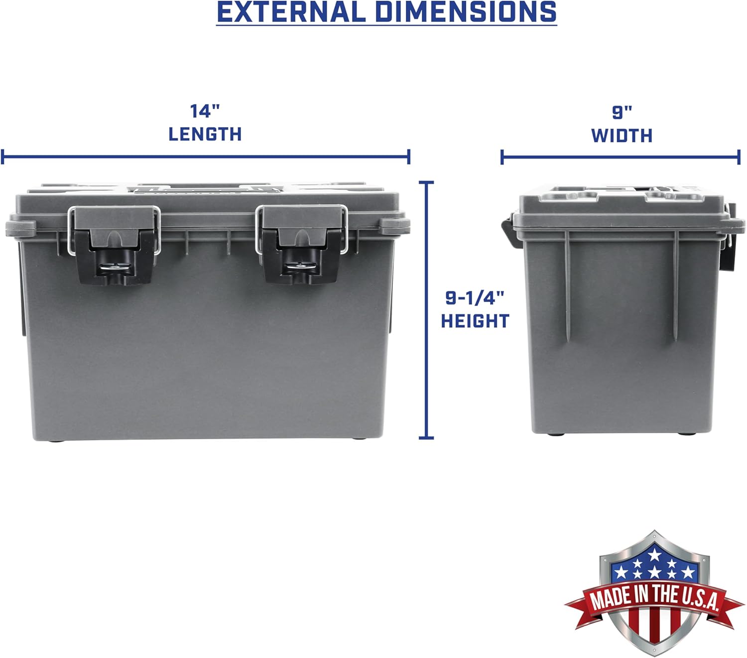 Sheffield 12766 XL Storage Bins With Lids, 4-Pack Stackable Storage Bins, Made in USA, Lockable and Water-Resistant Containers with Lids, Plastic Containers for Home, Classroom, and Dorm