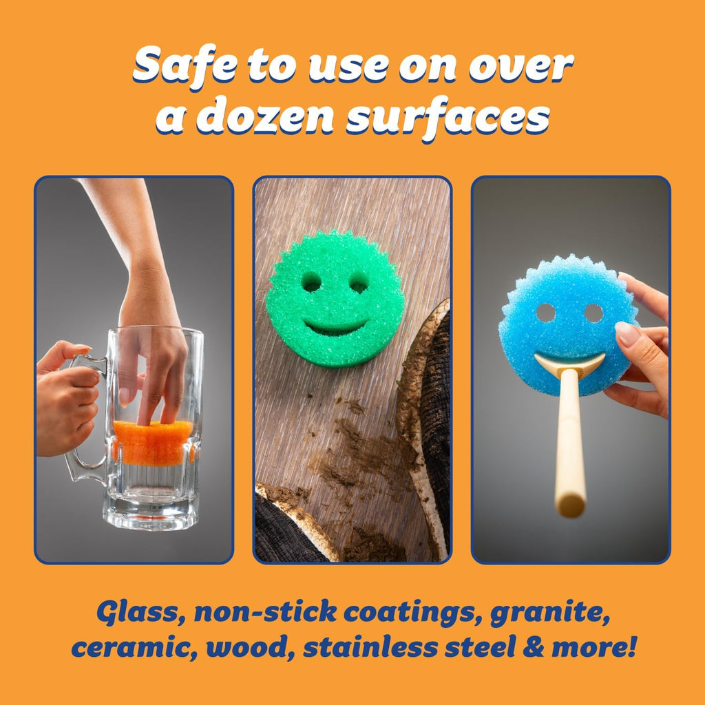 Scrub Daddy Scratch-Free Multipurpose Kitchen Sponges - Bulk Dish Sponges for Kitchen, Bathroom, Household Cleaning & More - Made with BPA-Free Polymer Foam (5 Count)