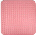 ENKOSI Extra Large Square Non Slip Shower Mat - 31 x 31-inch XL Bathroom Shower Mat - Square Shower Matts for Shower Stall Floors | Secure Suction Cups and Drain Holes (31x31 Pink)