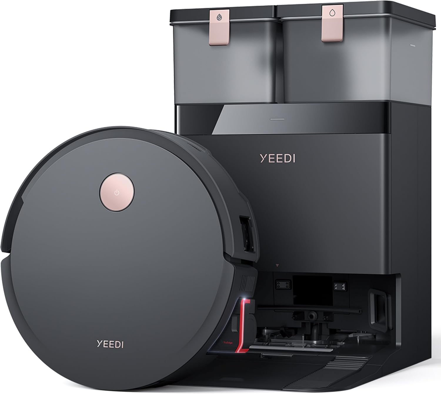Yeedi S14 Plus Robot Vacuum and Mop, 18,000Pa Suction, OZMO Roller Mopping, ZeroTangle 2.0, TruEdge 3D Sensor, All-in-One Station with Auto Hot Water Washing & Self-Drying, Black