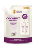 Soapbox Body Wash Refill, Coconut + Goji Berry Body Wash Refill Pack, Bulk Soap Pouch, Vegan + Antioxidant Rich Moisturizing with Shea Butter, Peptides & Keratin Promoting B3, 40oz