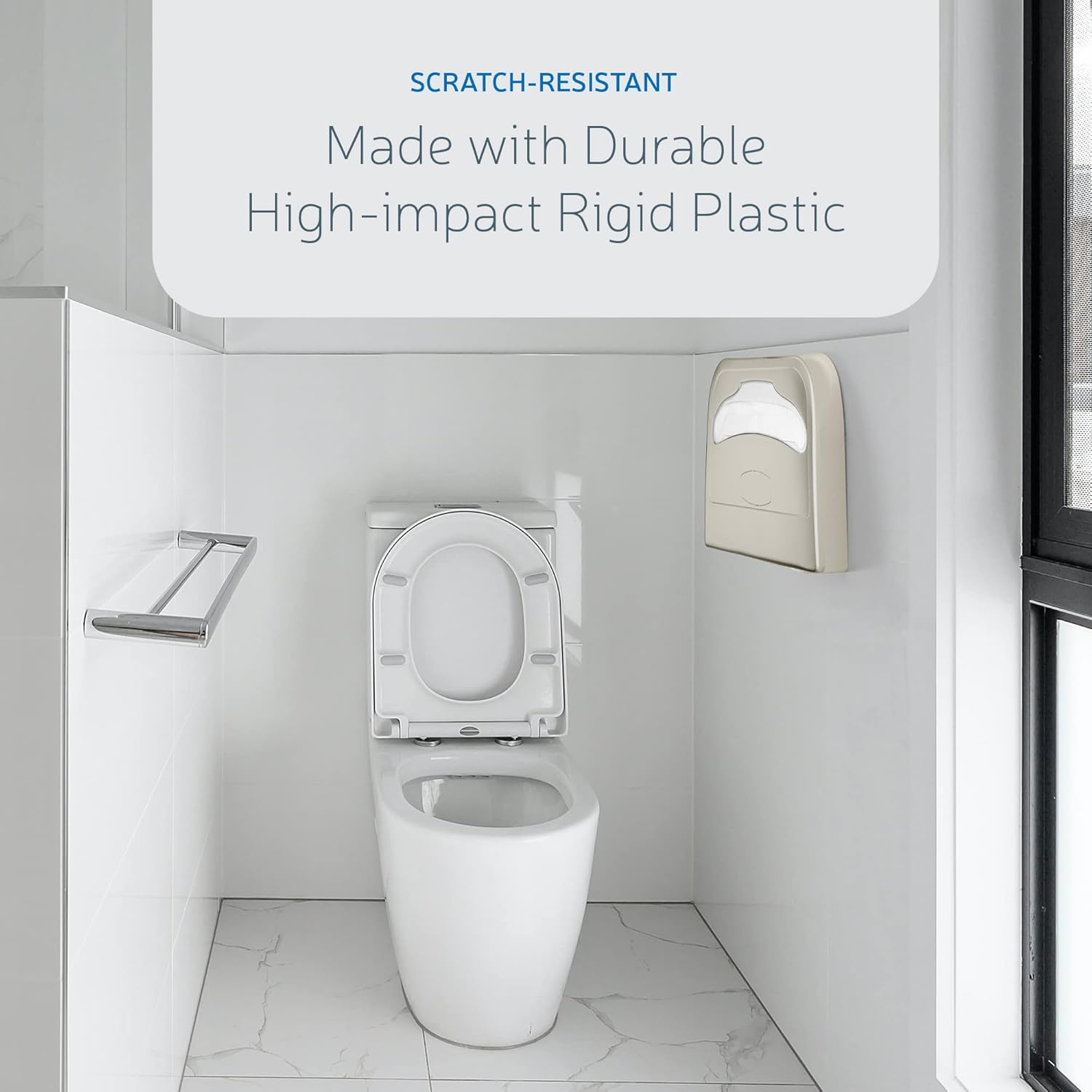 EZbrnd Wall Mount Half-Fold Toilet Seat Cover Dispenser for Commercial/Washroom/Office, Seat Cover Paper Sold Separately, Spray Gold, 3100G-EZ