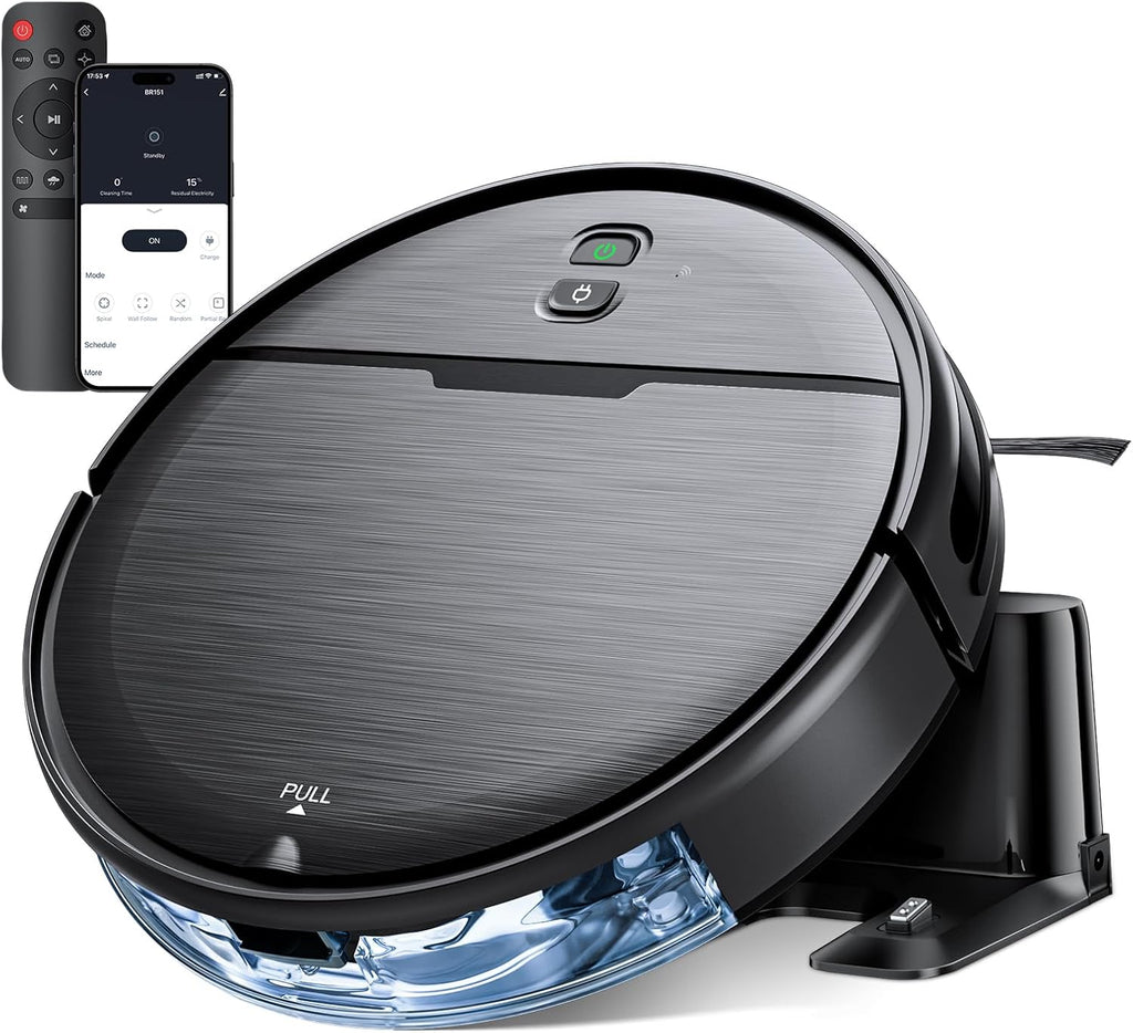 Robot Vacuum and Mop Combo, 2 in 1 Robotic Vacuums Cleaner with WiFi/App, Robot Vacuum with Water Tank, Strong Suction, Schedule, Self-Charging, Quiet, for Hard Floor, Pet Hair, Low Pile Carpet