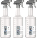 MR.SIGA 24 oz Empty Plastic Spray Bottles for Cleaning Solutions, Heavy Duty Household Reusable Spray Bottles with Measurements and Adjustable Leak Proof Nozzle, 3 Pack