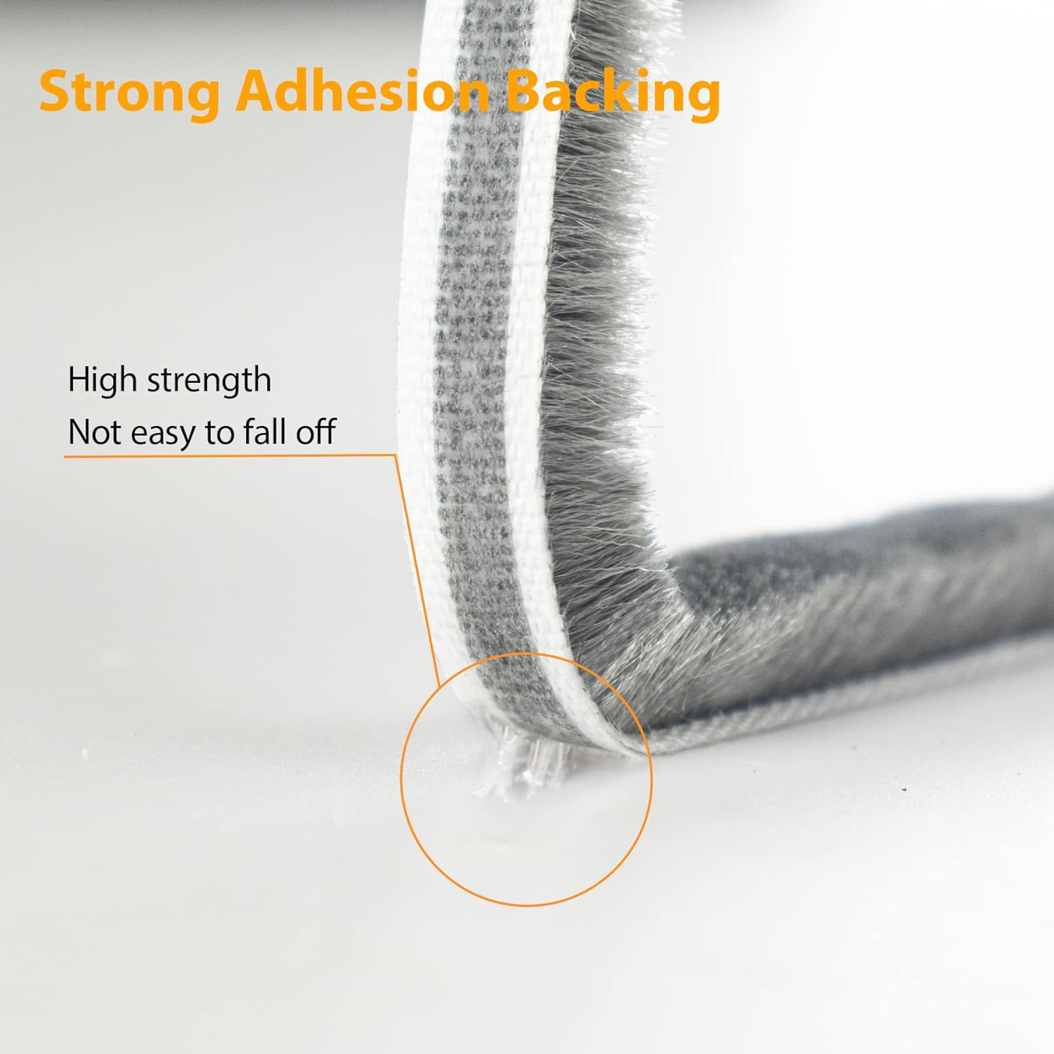 69FT Brush Weather Stripping, Neat Pile Self Adhesive Seal Strip for Windows and Door, Weatherstrip for Soundproofing, Windproof, Dustproof, Stronger Stickiness, 0.35'' Wide x 0.2'' Thick, Grey