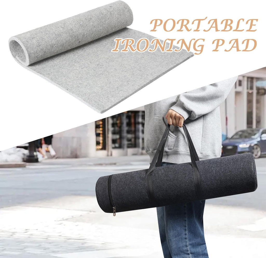 Wool Pressing Mat for Quilting, 24" X 60" Portable Wool Ironing Mat 100% Felted Wool Iron Board for Quilters, Great for Quilting & Sewing Projects
