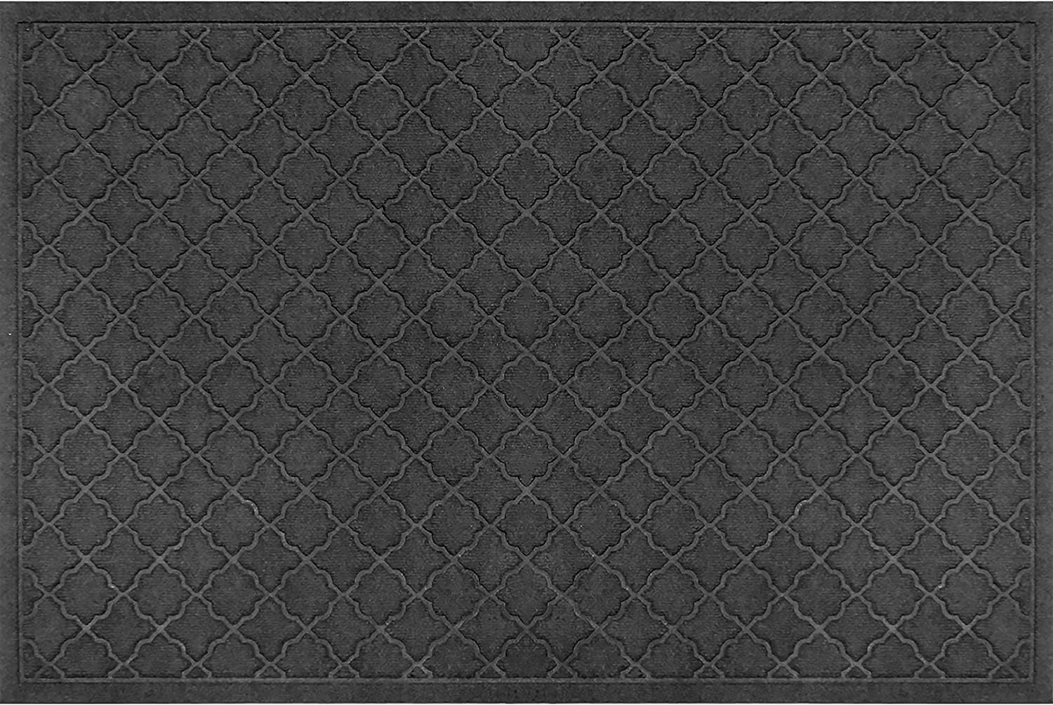 WaterHog Heavy Duty Doorway Mat, 3' x 5', Made in USA, Durable & Skid-Resistant Entryway Mat, Water-Trapping, Indoor/Outdoor Decorative Floor Covering, Cordova Collection, Charcoal