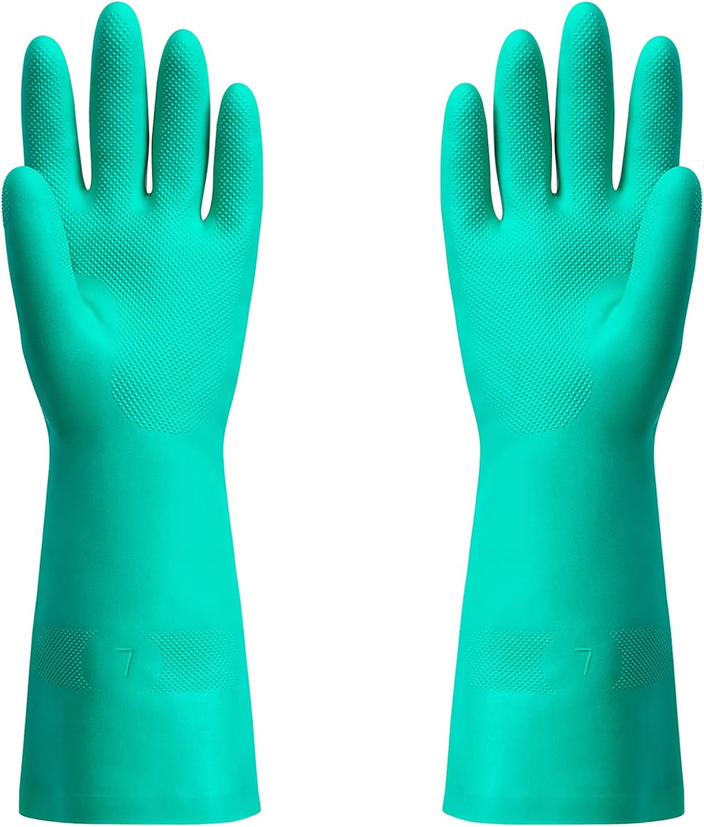 ThxToms Chemical Resistant Nitrile Gloves, Resist Household Acid, Alkali, Solvent and Oil, Latex Rubber Free, 1 Pair Small