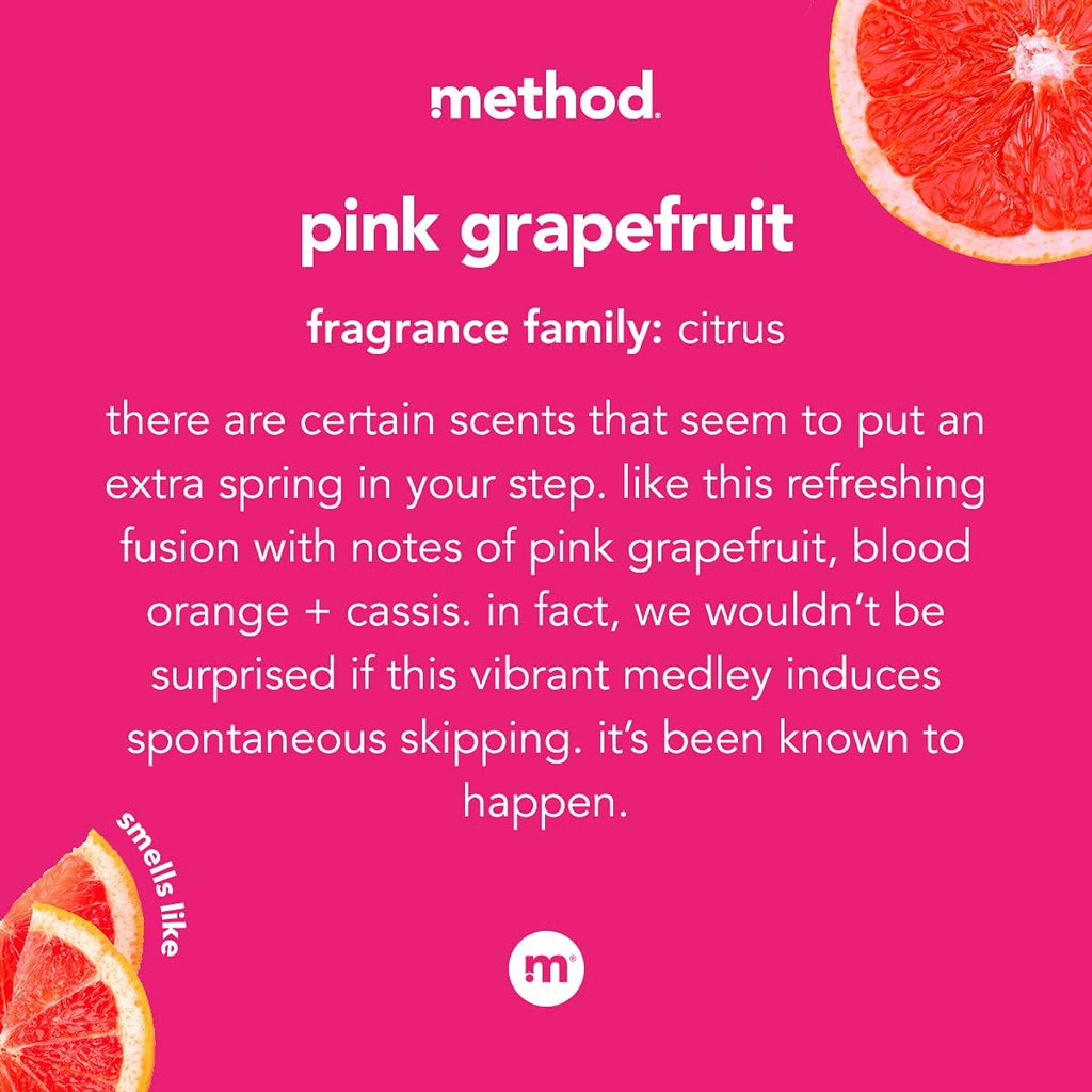 Method All-Purpose Cleaner, Pink Grapefruit, Plant-Based and Biodegradable Formula Perfect for Most Counters, Tiles, Stone, and More, 28 oz spray bottle (Pack of 2)